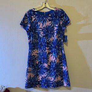 Ellen Tracy Blue Floral Mini Dress